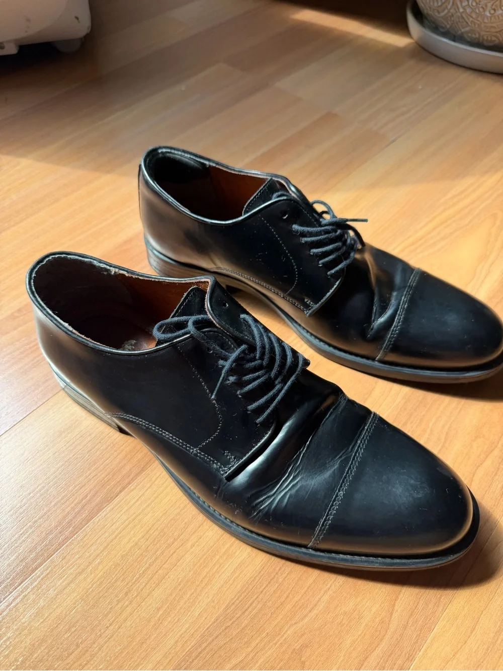 Stafford Tailored Culture Black Leather Cap Toe Oxford Dress Shoes 11M